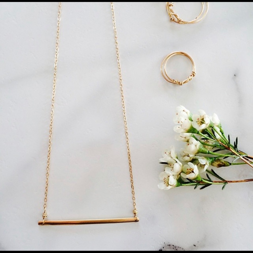 Gold vermeil bar necklace - a great summer staple